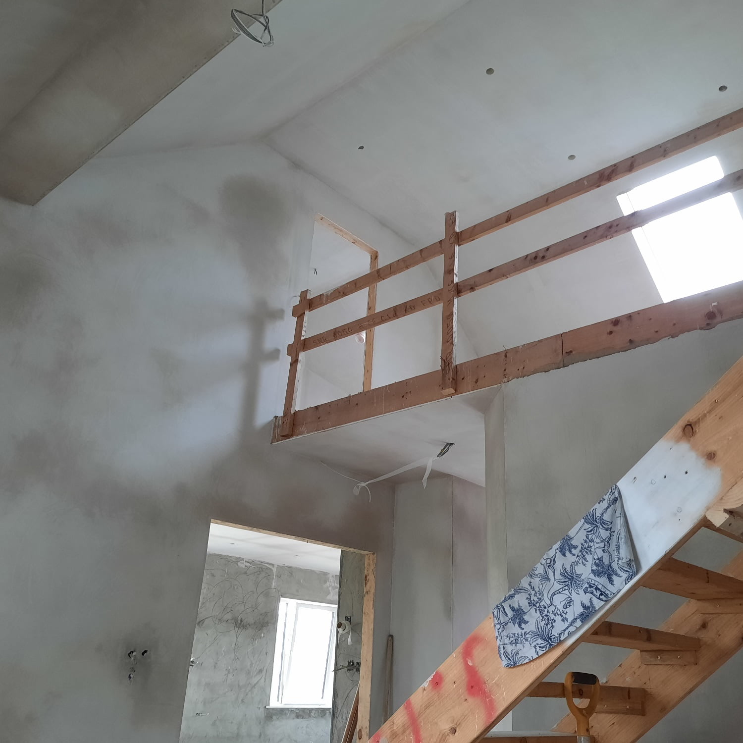 Internal plastering - double height ceiling