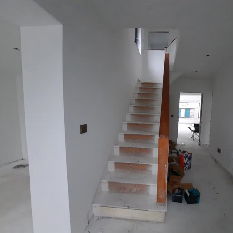 Internal plastering - downstairs hallway